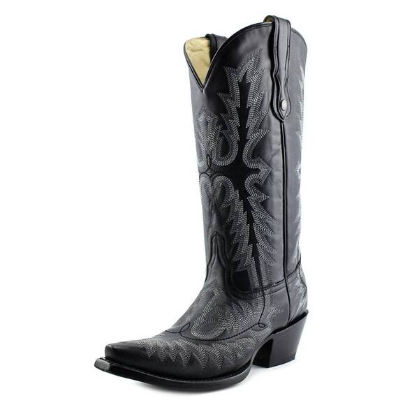 CORRAL Shoes - NEW CORRAL women's picasso full stitch snip toe cowgirl boots in black and silve